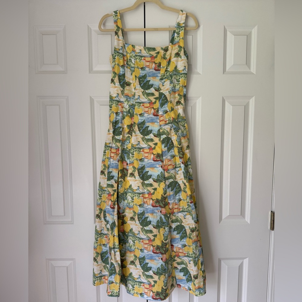 Abercrombie & Fitch Midi Dress European Italian Summer Lemons Size L